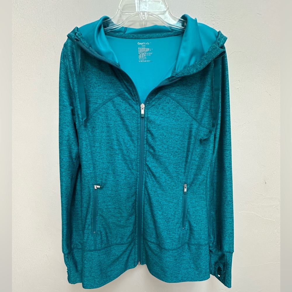 GAP Body Hooded Fitted Zip Up Running Jacket Size Small